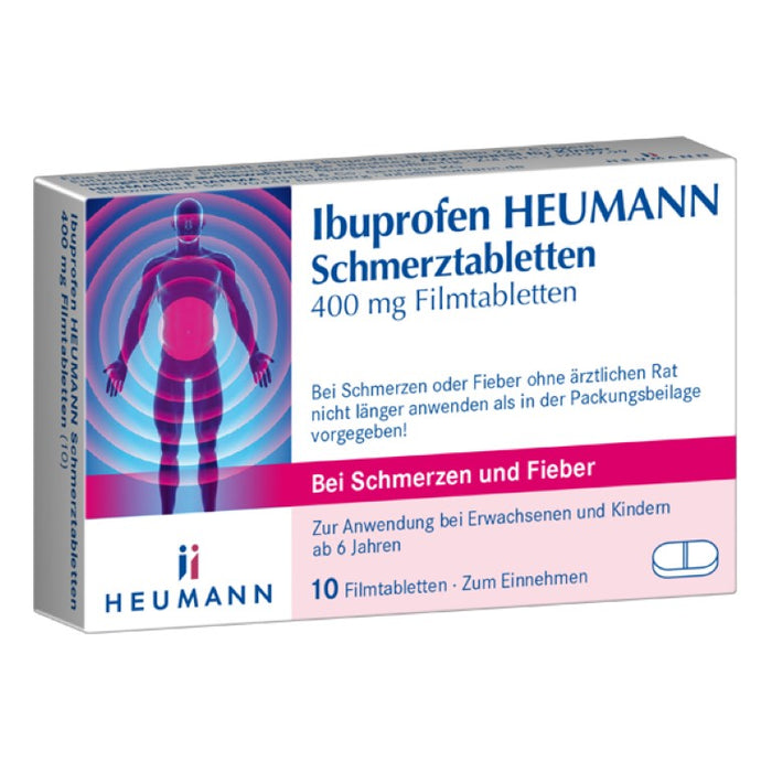 Ibuprofen Heumann Schmerztabletten 400 mg, 10 St. Tabletten