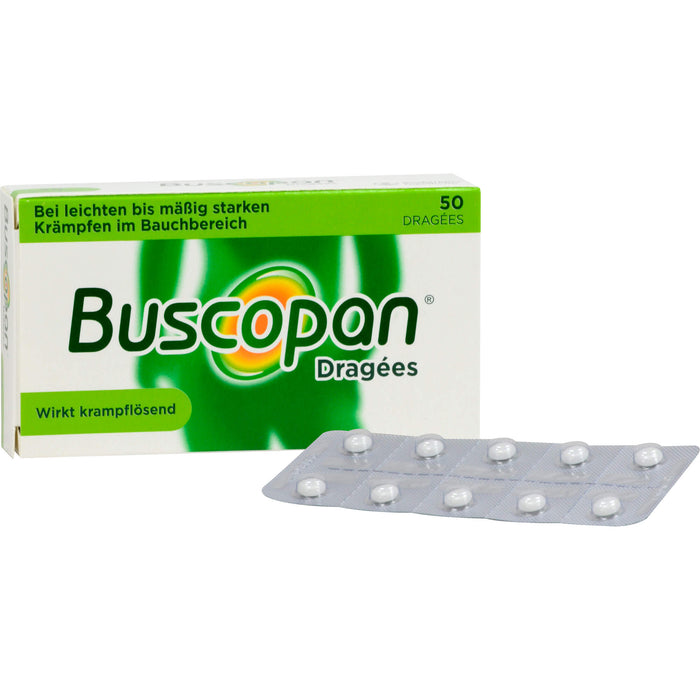 Buscopan Dragées wirkt krampflösend Original Sanofi-Aventis, 50 pc Tablettes