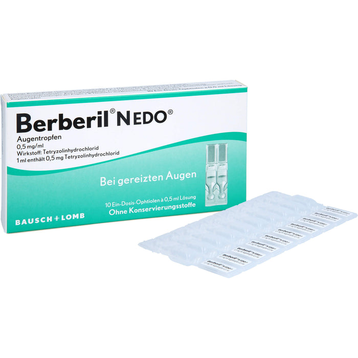 Berberil N EDO Augentropfen bei gereizten Augen, 10 pcs. Single-dose pipettes