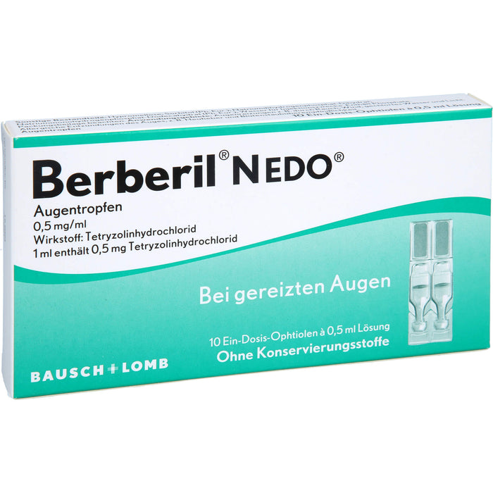 Berberil N EDO Augentropfen bei gereizten Augen, 10 pcs. Single-dose pipettes
