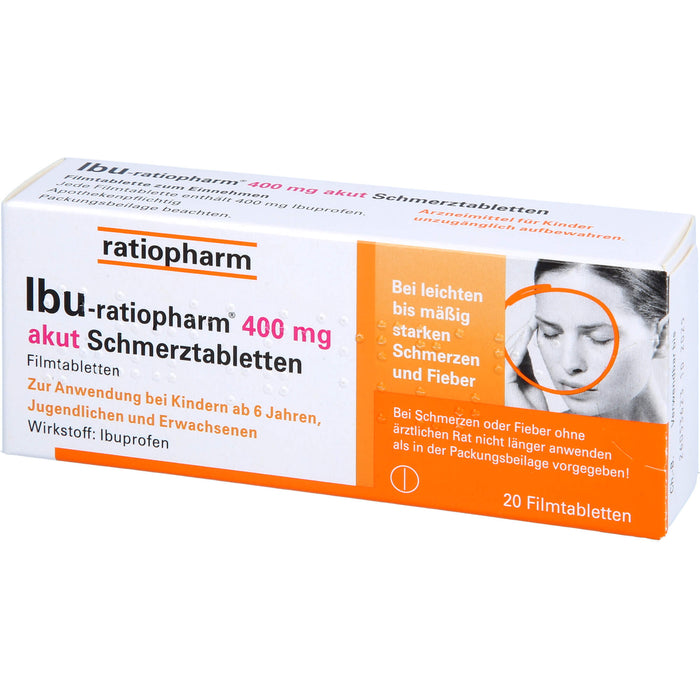 IBU-ratiopharm akut 400 mg Schmerztabletten, 20 pcs. Tablets