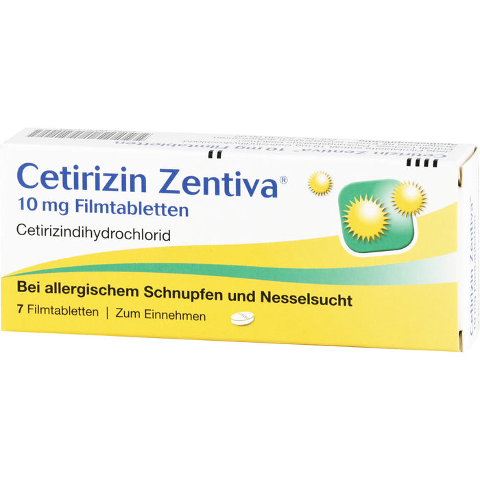 Cetirizin Zentiva 10 mg Filmtabletten bei Allergien, 7 pc Tablettes