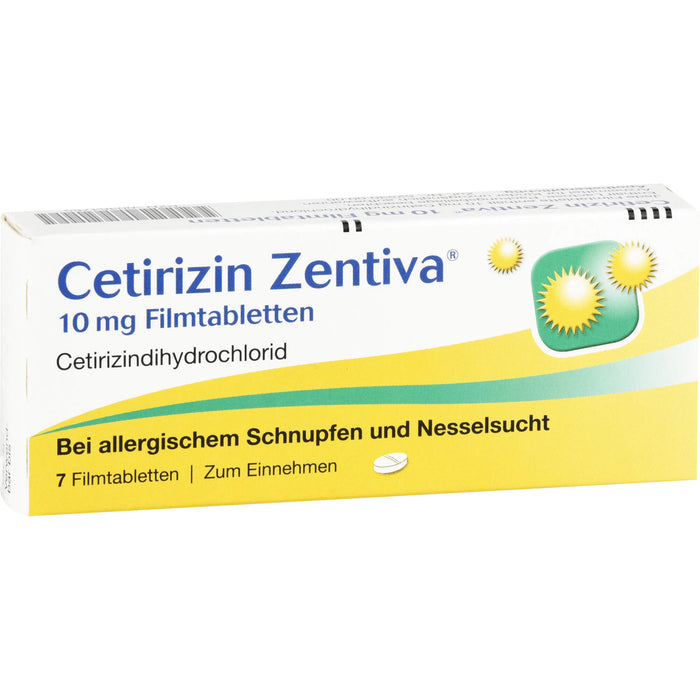 Cetirizin Zentiva 10 mg Filmtabletten bei Allergien, 7 St. Tabletten