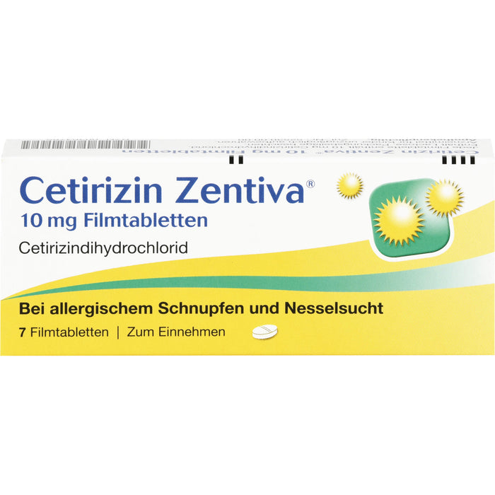 Cetirizin Zentiva 10 mg Filmtabletten bei Allergien, 7 pc Tablettes