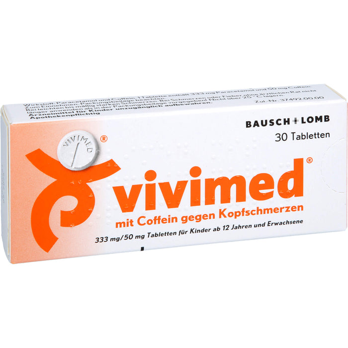 vivimed mit Coffein gegen Kopfschmerzen Tabletten, 30 St. Tabletten