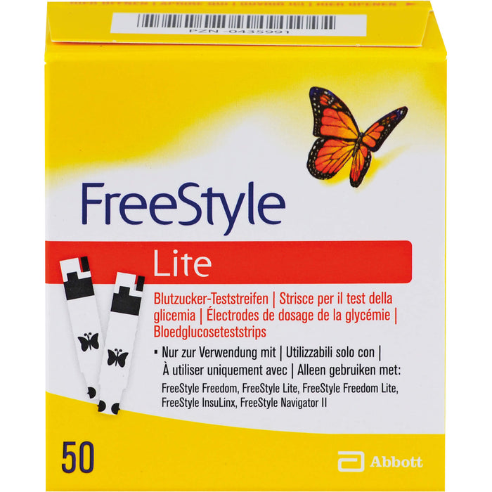 FreeStyle Lite Teststreifen ohne Codieren, 50 pc Bandelettes réactives