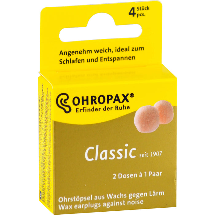 OHROPAX Classic Ohrstöpsel aus Wachs, 4 pcs. Earplugs