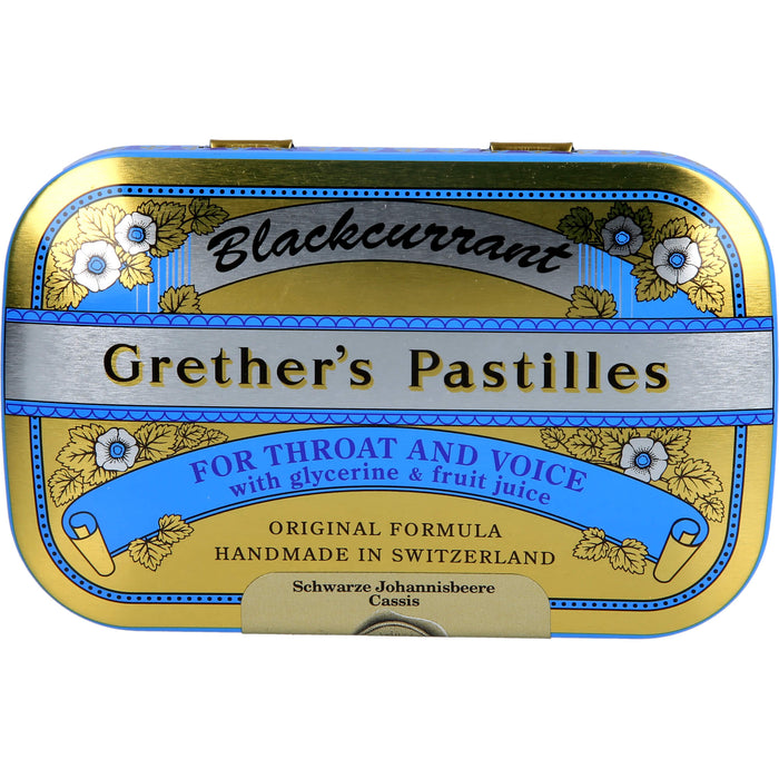 Grethers Blackcurrant Gold zuckerhaltige Pastillen, 60 g Pastilles