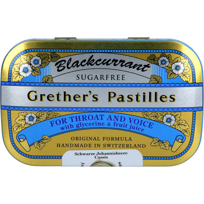 Grether's Pastilles Blackcurrant zuckerfrei, 60 g Pastilles
