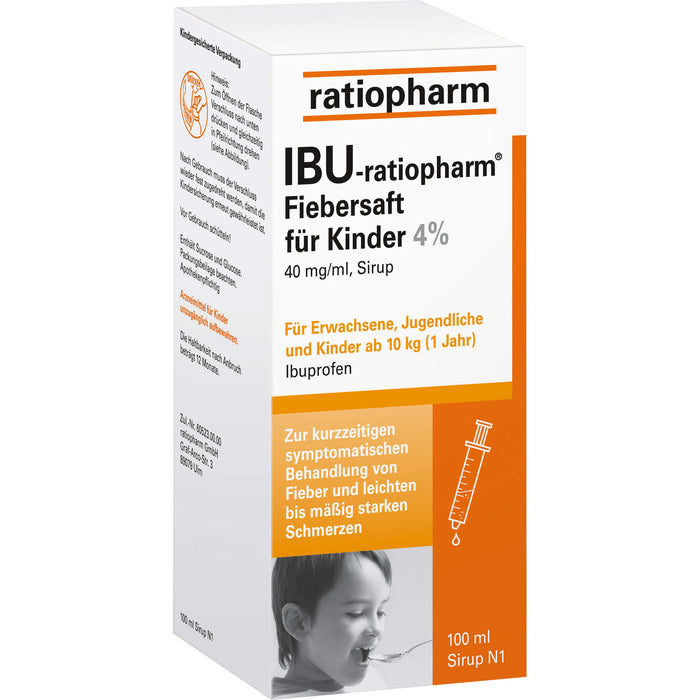 IBU-ratiopharm Fiebersaft für Kinder 4 %, 100 ml Solution