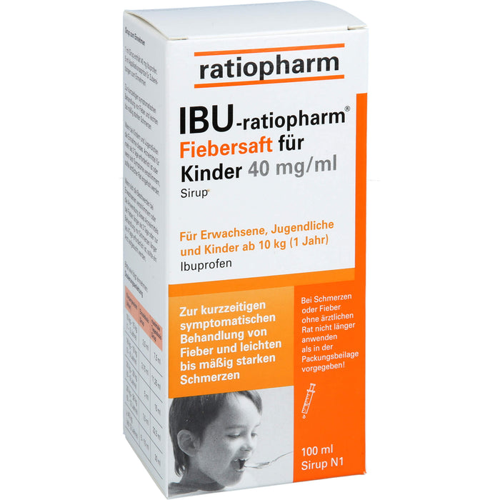 IBU-ratiopharm Fiebersaft für Kinder 4 %, 100 ml Solution