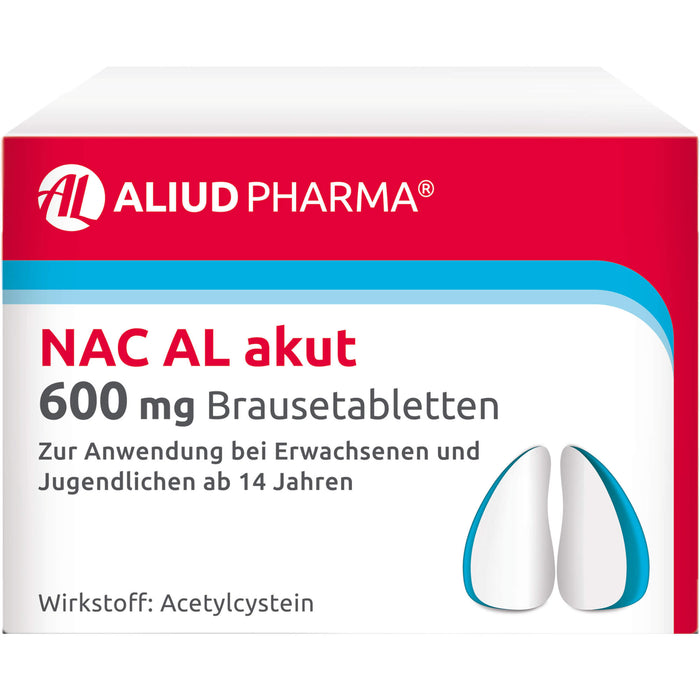 NAC AL akut 600 mg Brausetabletten zur Schleimlösung bei Atemwegserkrankungen, 20 pc Tablettes