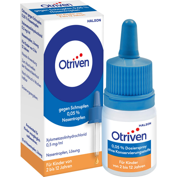 Otriven 0,05 % Nasentropfen für Kinder bei Schnupfen, 10 ml Solution