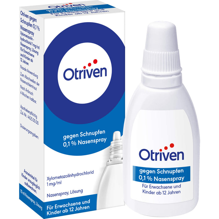 Otriven 0,1 % Nasenspray für Erwachsene bei Schnupfen, 10 ml Solution