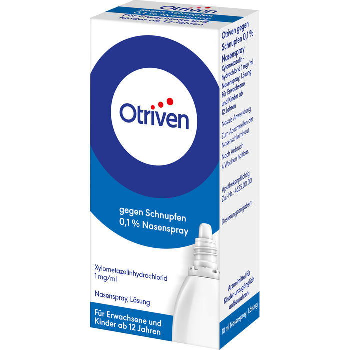 Otriven 0,1 % Nasenspray für Erwachsene bei Schnupfen, 10 ml Solution