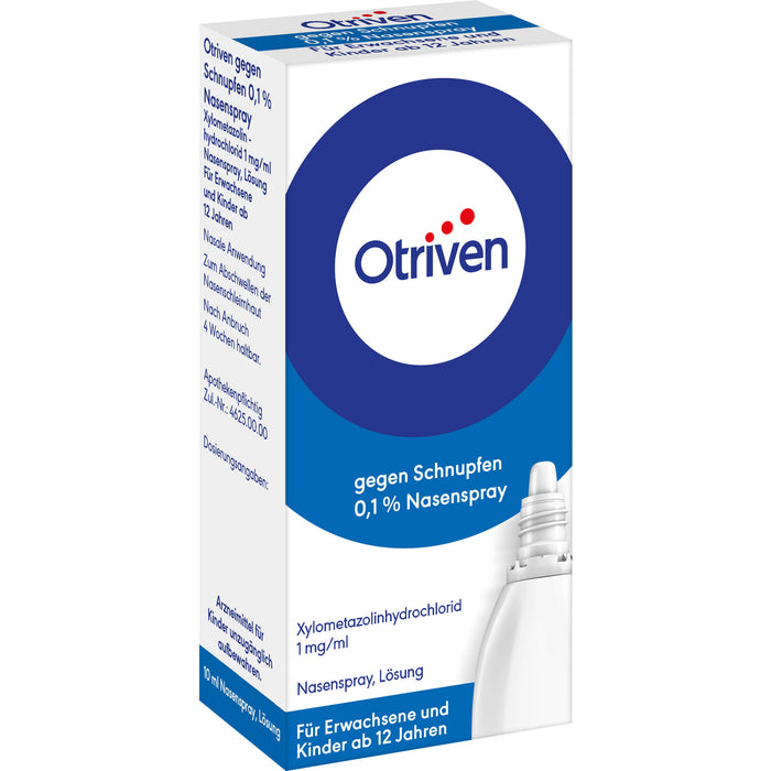 Otriven 0,1 % Nasenspray für Erwachsene bei Schnupfen, 10 ml Solution