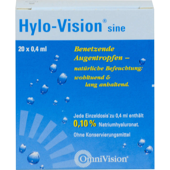 Hylo-Vision sine Einzeldosen, 20 pc Pipettes à dose unique