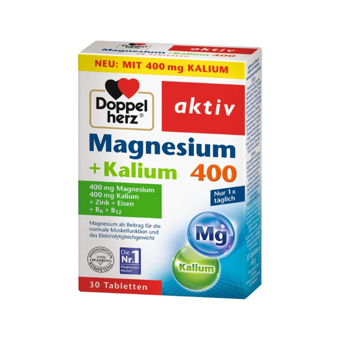 Doppelherz Magnesium + Kalium Tabletten, 30 pc Tablettes