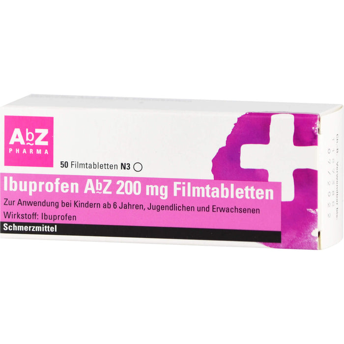 Ibuprofen AbZ 200 mg Filmtabletten Schmerzmittel, 50 pcs. Tablets