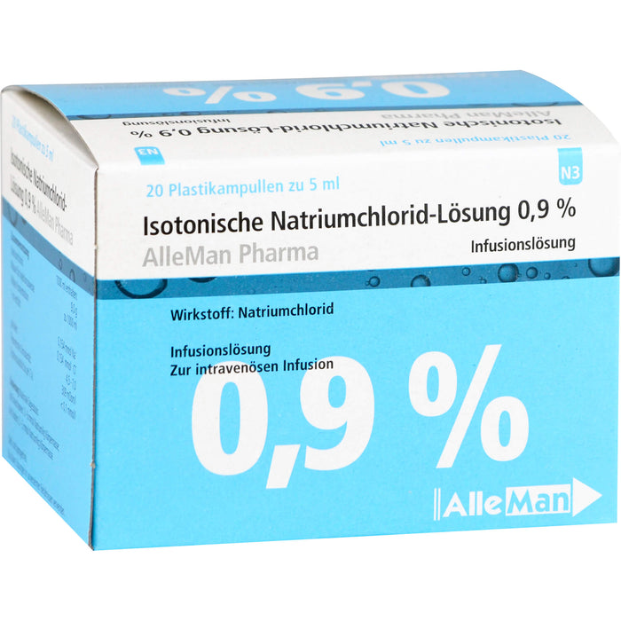 DELTAMEDICA Isotonische Natriumchlorid-Lösung 0,9 % Plastikampullen, 20 pc Ampoules