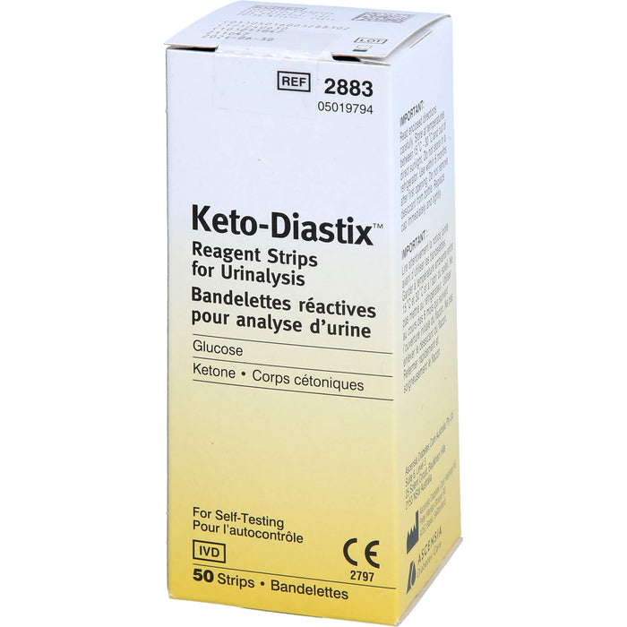 Keto-Diastix Teststreifen zur Harnanalyse, 50 pc Bandelettes réactives