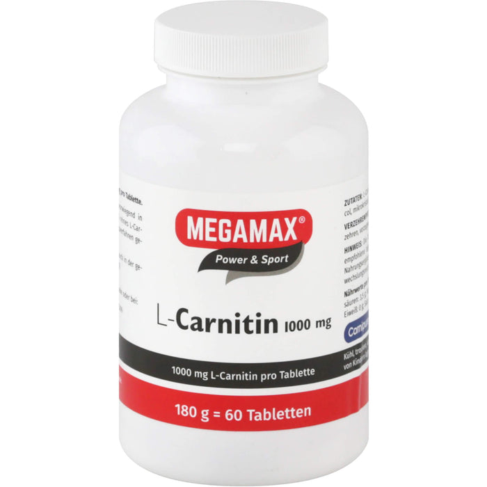 MEGAMAX Power & Sport L-Carnitin 1000 mg Tabletten, 60 pc Tablettes
