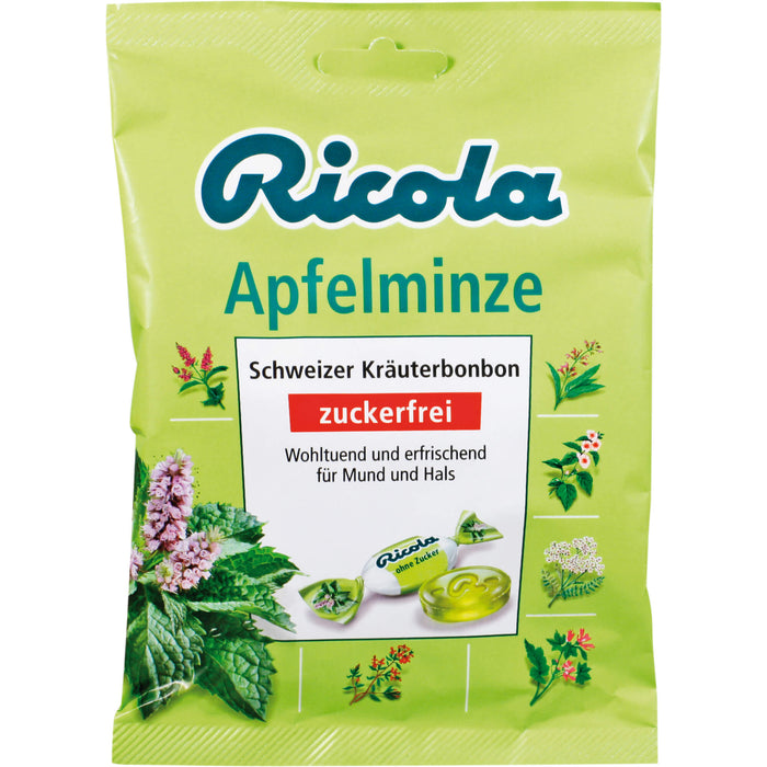 Ricola schweizer Kräuterbonbons zuckerfrei Apfelminze, 75 g Candies