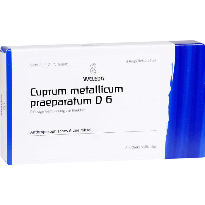 Cuprum metallicum praep. D6 Weleda Amp., 8X1 ml AMP