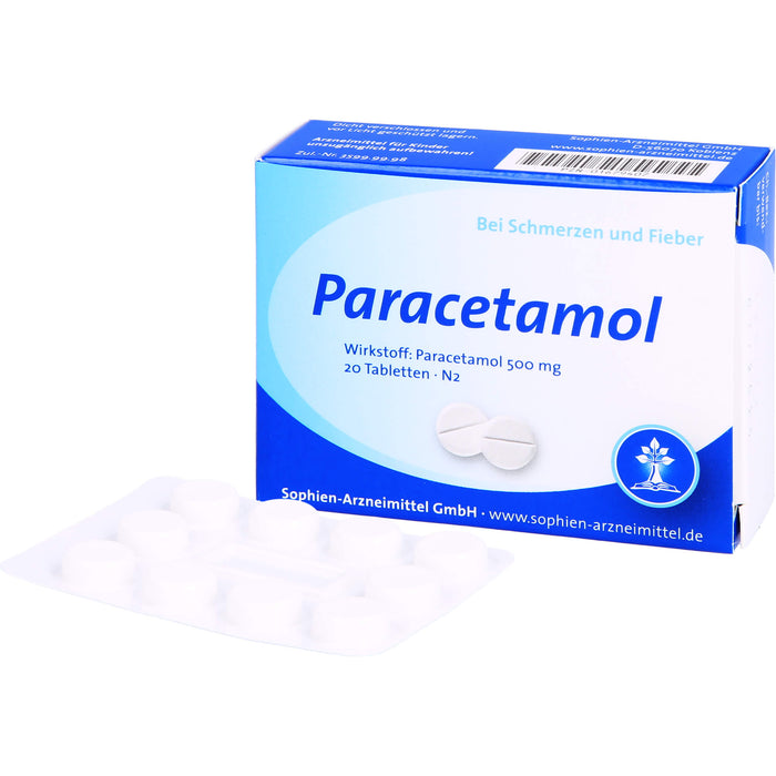 Sophien-Arzneimittel Paracetamol 500 mg Tabletten, 20 pc Tablettes