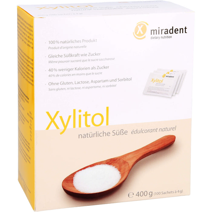 miradent Xylitol natürlicher Zuckaustauschstoff Sachets, 400 g Pulver