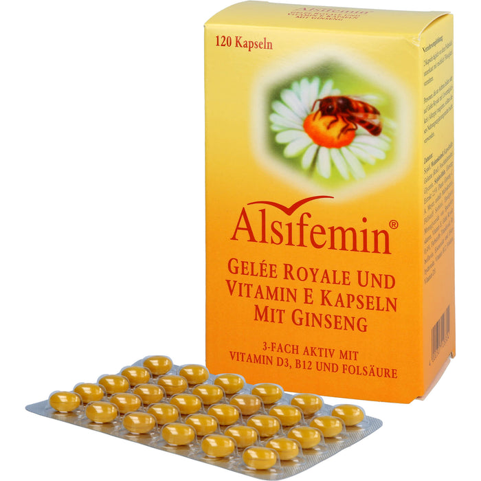 Alsifemin Gelée Royale und Vitamin E Kapseln mit Ginseng , 120 pcs. Capsules