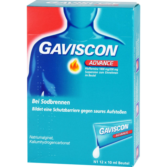 GAVISCON Advance Pfefferminz Suspension, 12 pcs. Sachets