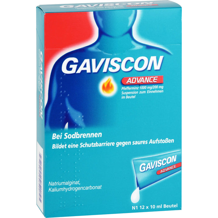 GAVISCON Advance Pfefferminz Suspension, 12 pc Sachets