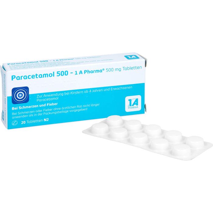 Paracetamol 500 - 1 A Pharma, 20 pc Tablettes