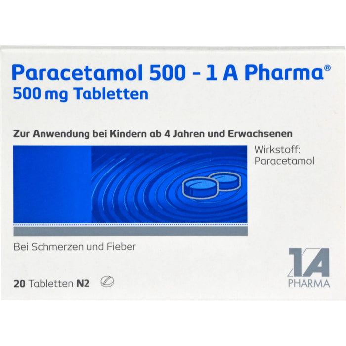 Paracetamol 500 - 1 A Pharma, 20 pc Tablettes