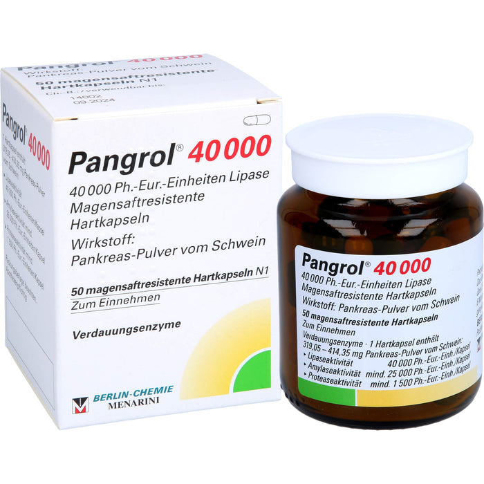 Pangrol 40000 Kapseln Verdauungsenzyme, 50 St. Kapseln