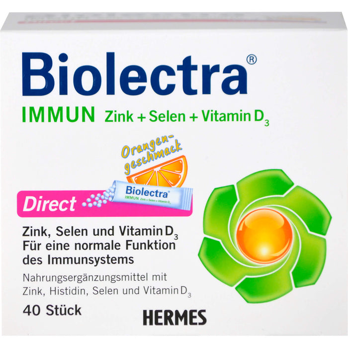 Biolectra Immun Zink + Selen + Vitamin D3 direct Micro-Pellets, 40 pc Sachets