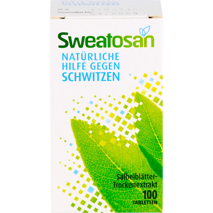 Sweatosan Tabletten natürliche Hilfe gegen Schwitzen, 100 pc Tablettes