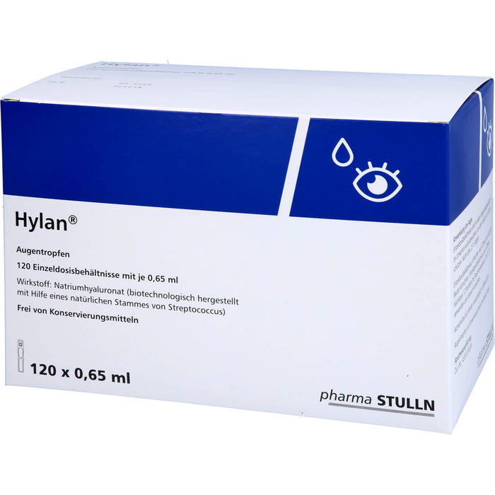 Hylan Augentropfen zur symptomatischen Behandlung beim trockenen Auge, 120 pc Ampoules