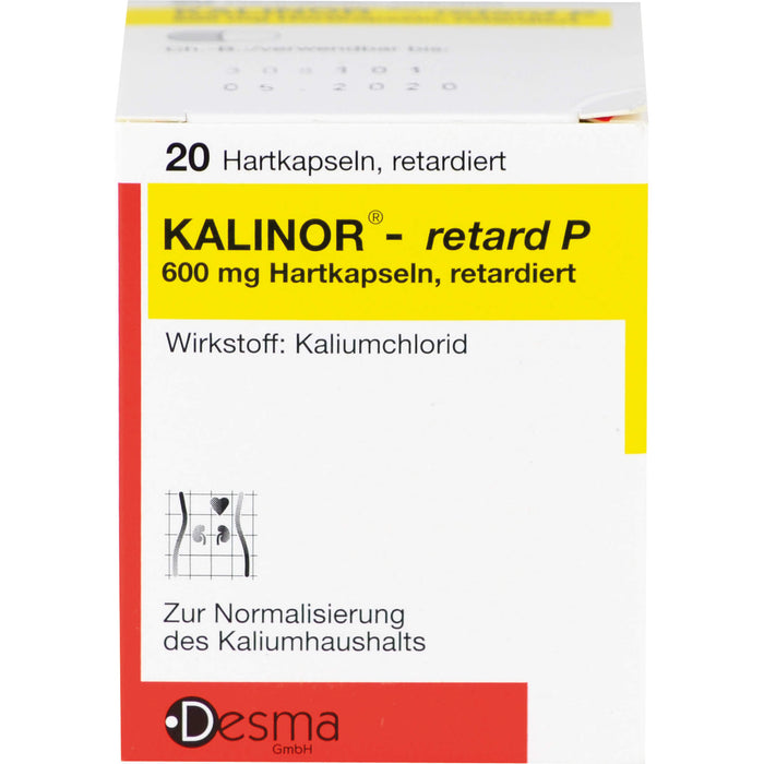 Kalinor-retard P 600 mg Hartkapseln zur Normalisierung des Kaliumhaushalts, 20 pcs. Capsules