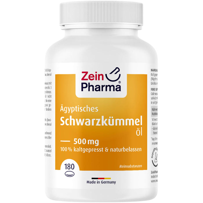Zein Pharma Ägyptisches Schwarzkümmelöl 500 mg Kapseln, 180 pc Capsules