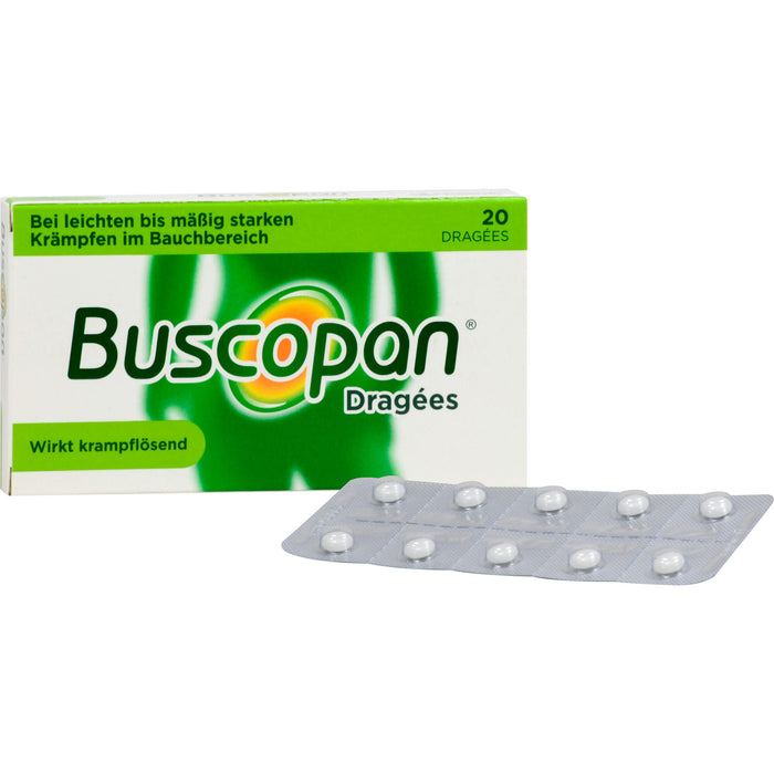 Buscopan Dragees bei Krämpfen des Magen-Darm-Traktes, 20 pc Tablettes