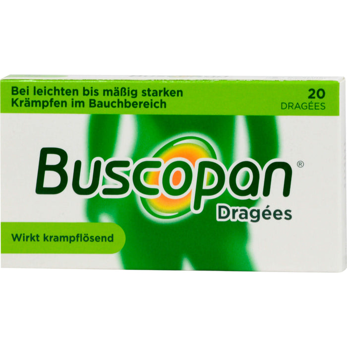 Buscopan Dragees bei Krämpfen des Magen-Darm-Traktes, 20 pc Tablettes
