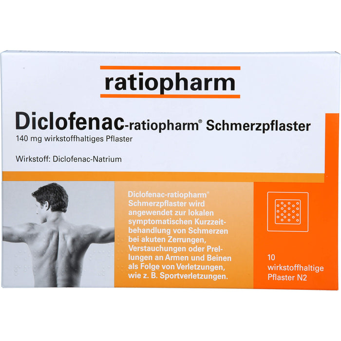 Diclofenac-ratiopharm Schmerzpflaster, 10 pc Pansement