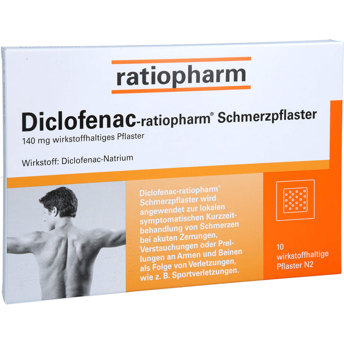 Diclofenac-ratiopharm Schmerzpflaster, 10 pc Pansement