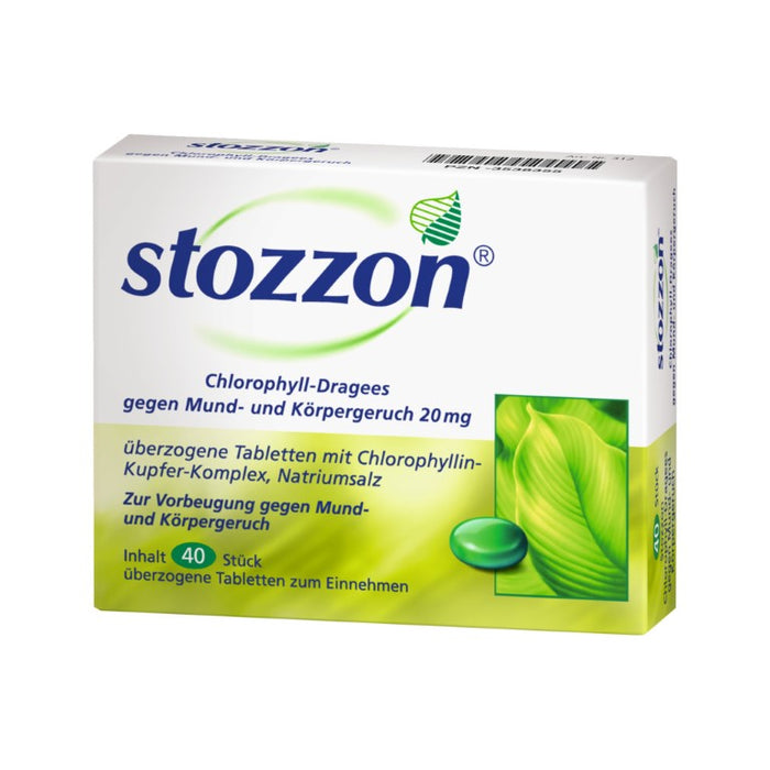 stozzon Chlorophyll-Dragees gegen Mund- und Körpergeruch, 40 pc Tablettes