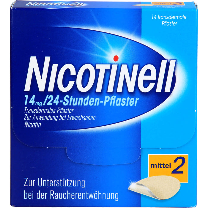 Nicotinell 14 mg/24-Stunden-Pflaster (bisher 35 mg) Stärke 2 (mittel), 14 pc Pansement