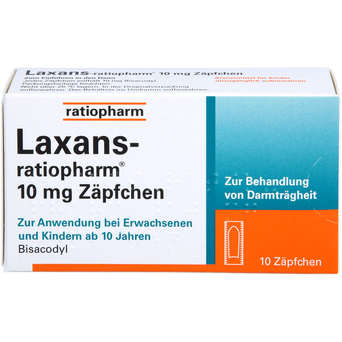 Laxans-ratiopharm Zäpfchen bei Darmträgheit, 10 pc Suppositoires