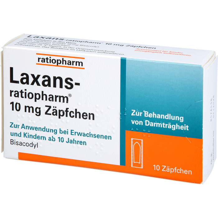 Laxans-ratiopharm Zäpfchen bei Darmträgheit, 10 pc Suppositoires