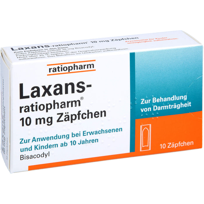Laxans-ratiopharm Zäpfchen bei Darmträgheit, 10 pc Suppositoires